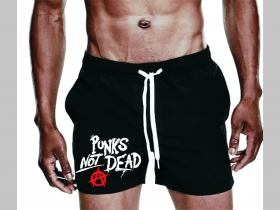 Punks not Dead plavky s motívom - plavkové pánske kraťasy s pohodlnou gumou v páse a šnúrkou na dotiahnutie vhodné aj ako klasické kraťasy na voľný čas